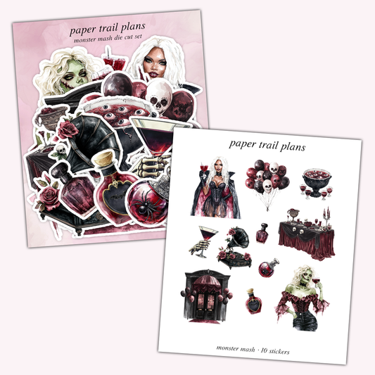Monster Mash Die Cut Sticker Set