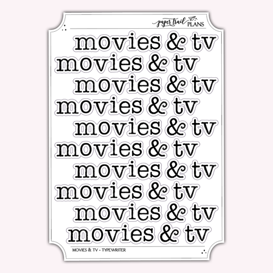 Movies & TV - Typewriter