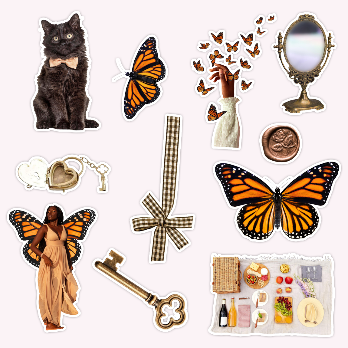 Papillon Die Cut Sticker Set