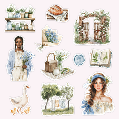 Pastoral Die Cut Sticker Set