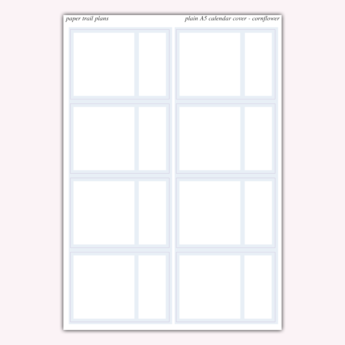 Plain A5 Calendar Covers