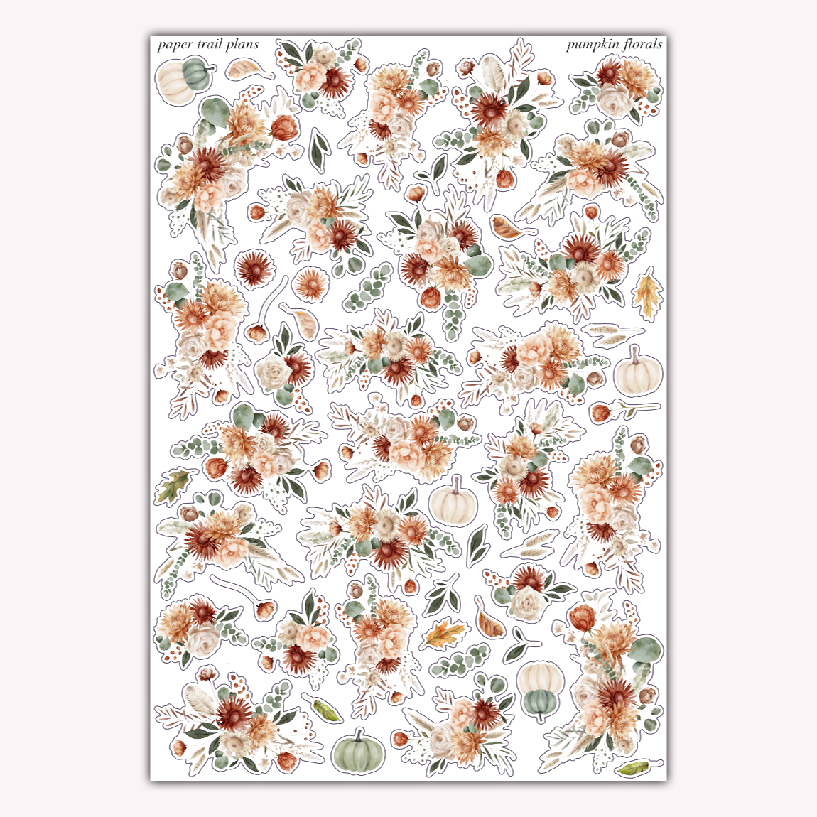 Pumpkin Floral Deco Sheet