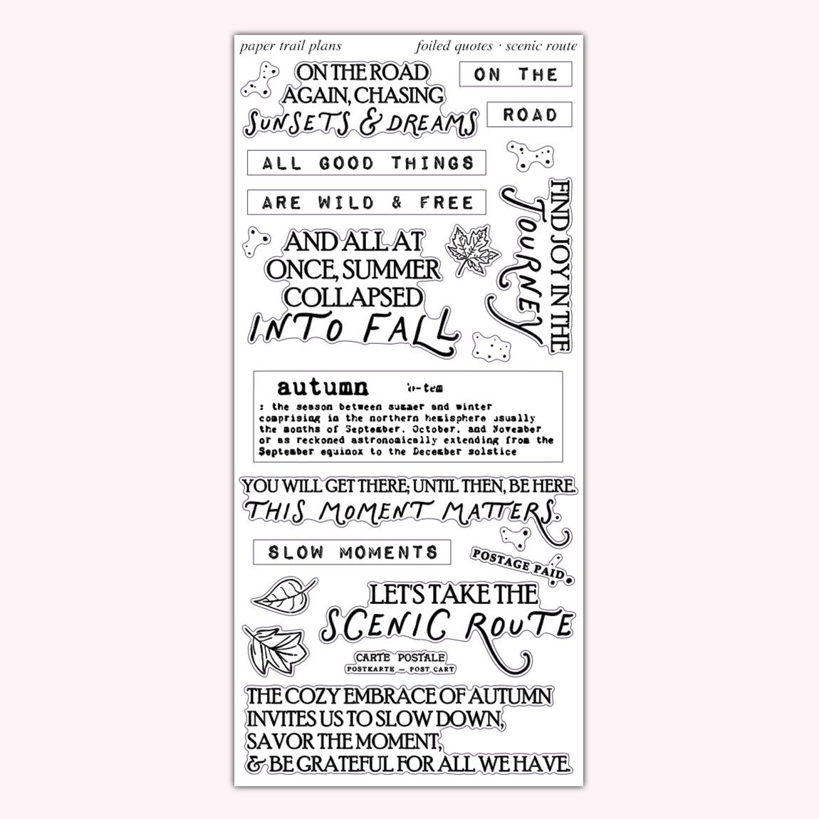 Scenic Route - Foiled Quotes