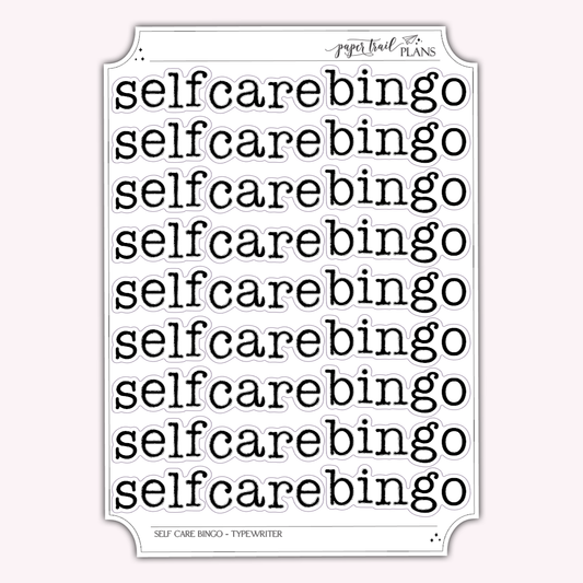 Self Care Bingo - Typewriter