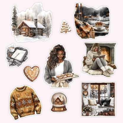 Snowed In Die Cut Sticker Set