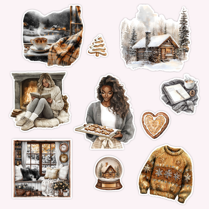 Snowed In Die Cut Sticker Set