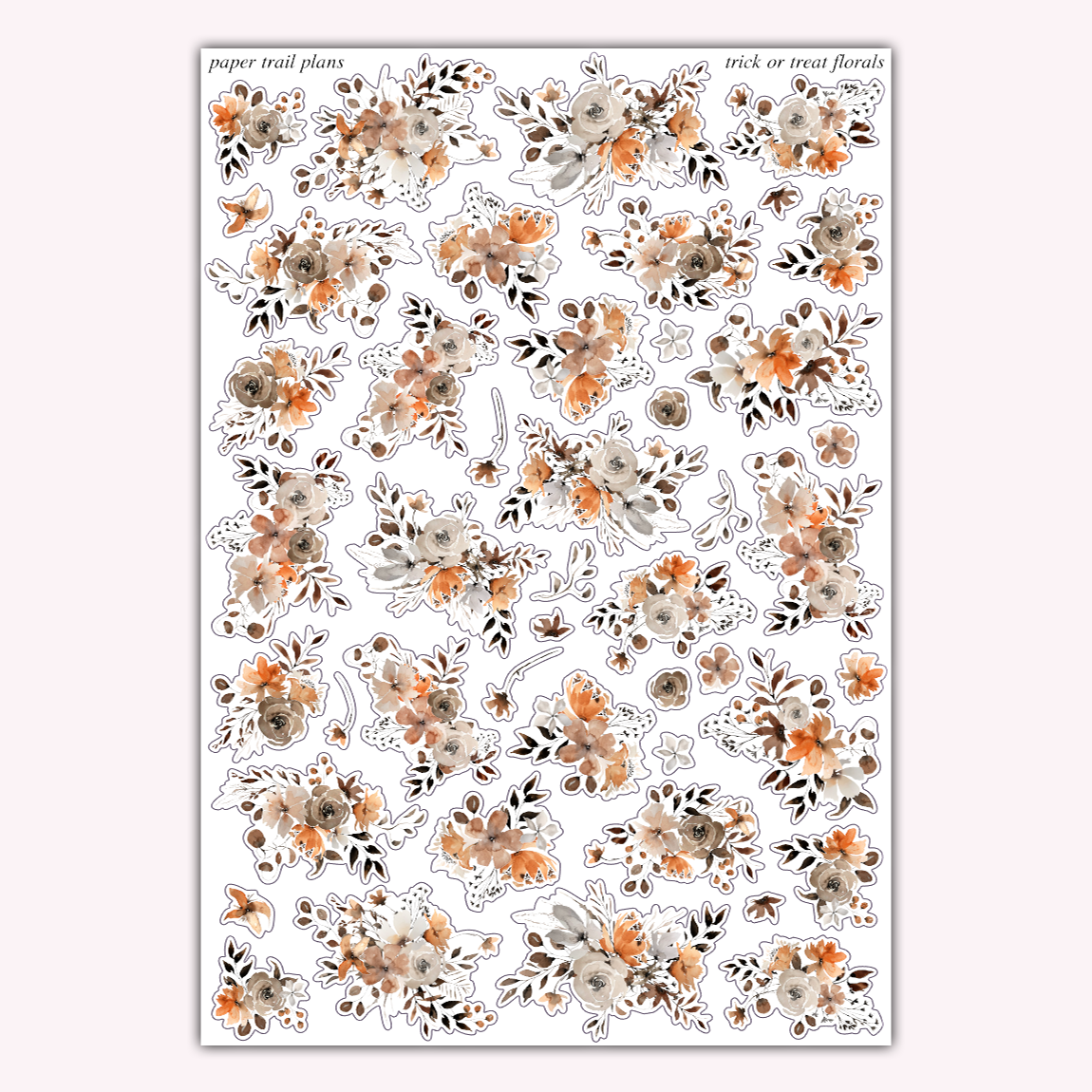 Trick Or Treat Floral Deco Sheet