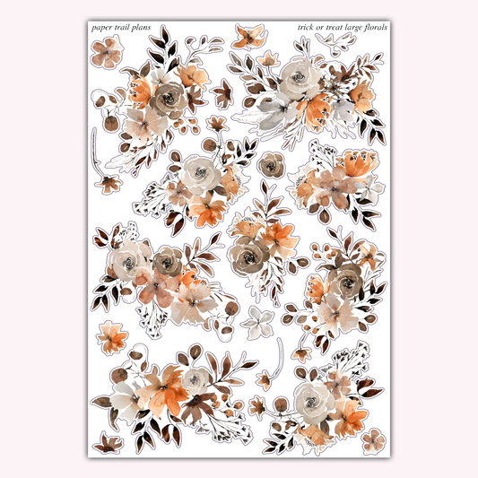 Trick Or Treat Large Floral Deco Sheet