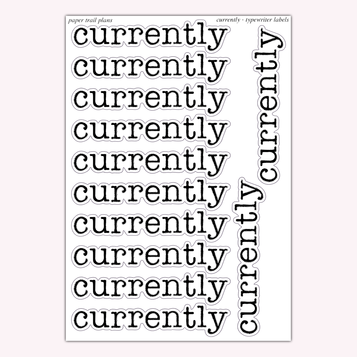 Typewriter Labels - Currently