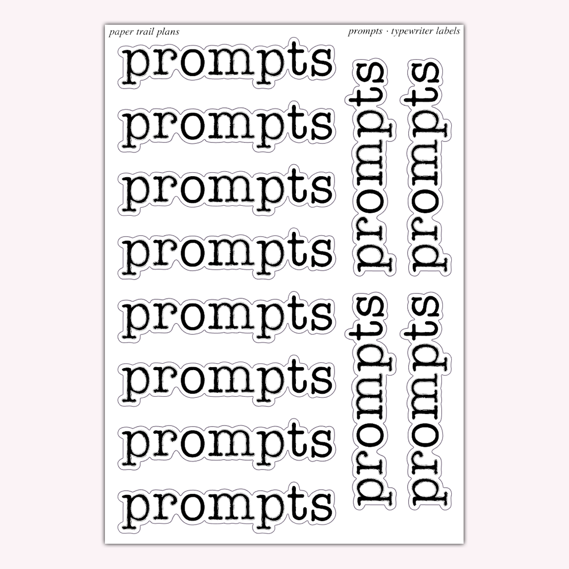 Typewriter Labels - Prompts