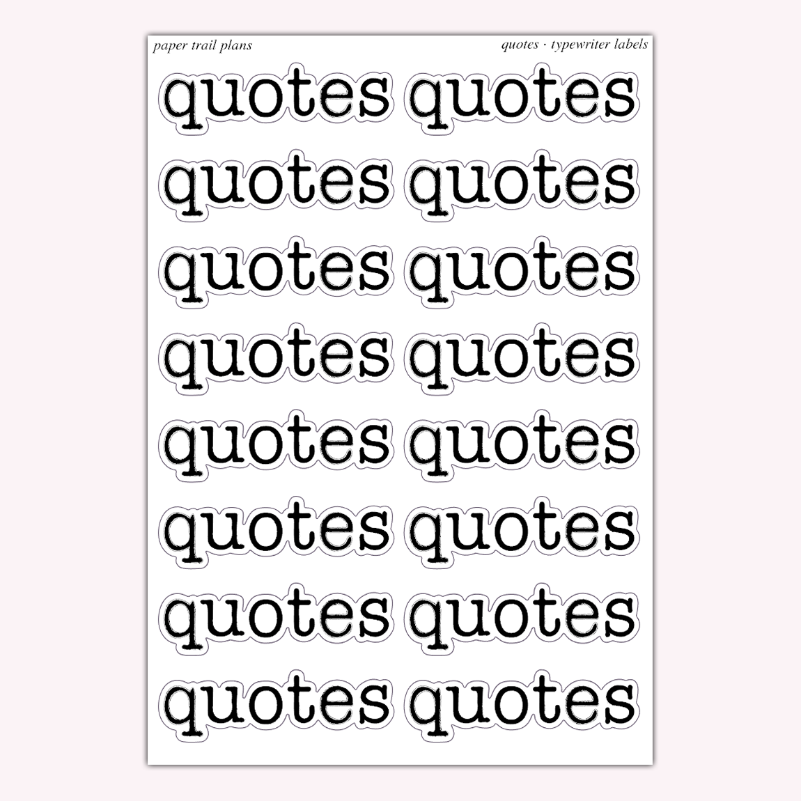 Typewriter Labels - Quotes