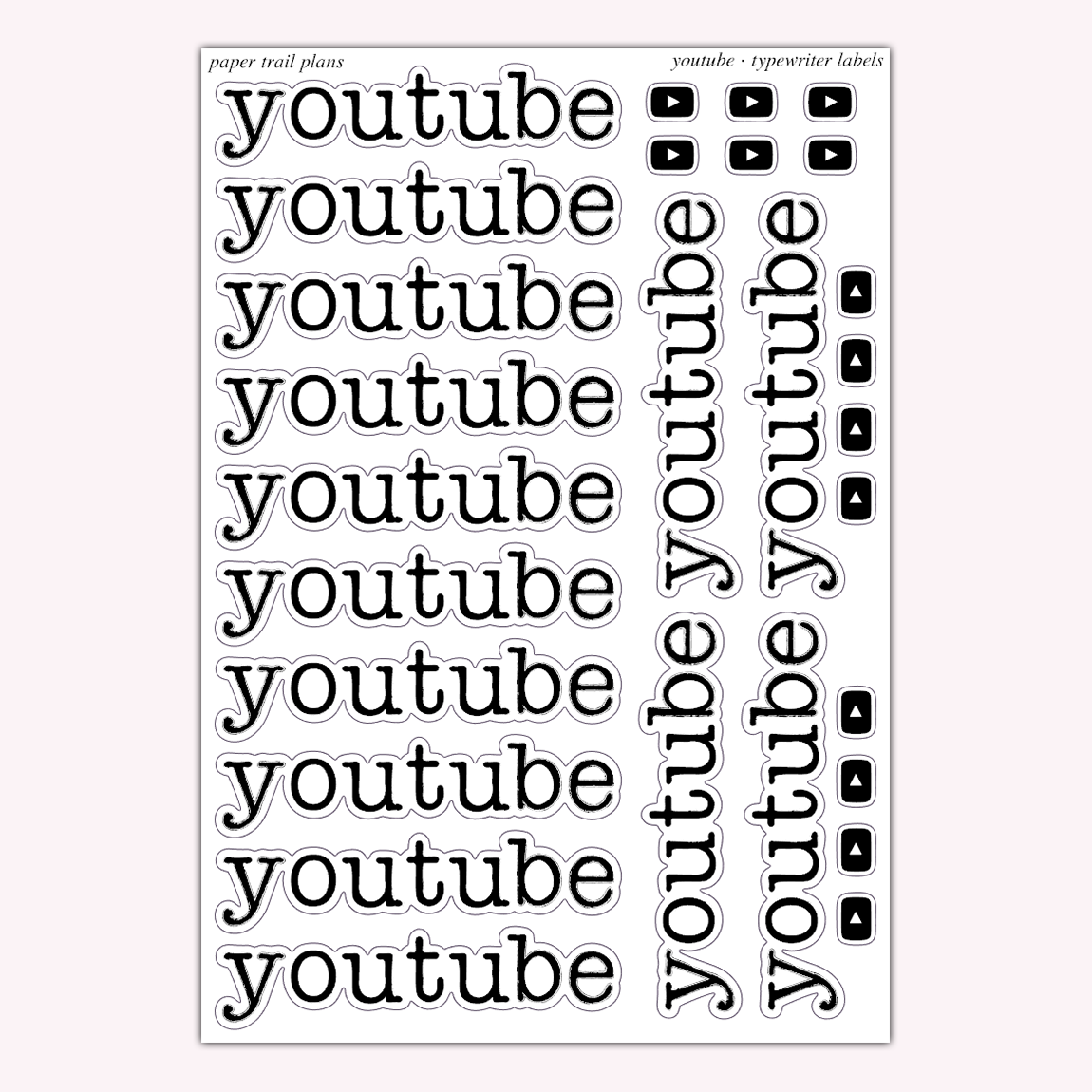 Typewriter Labels - Youtube