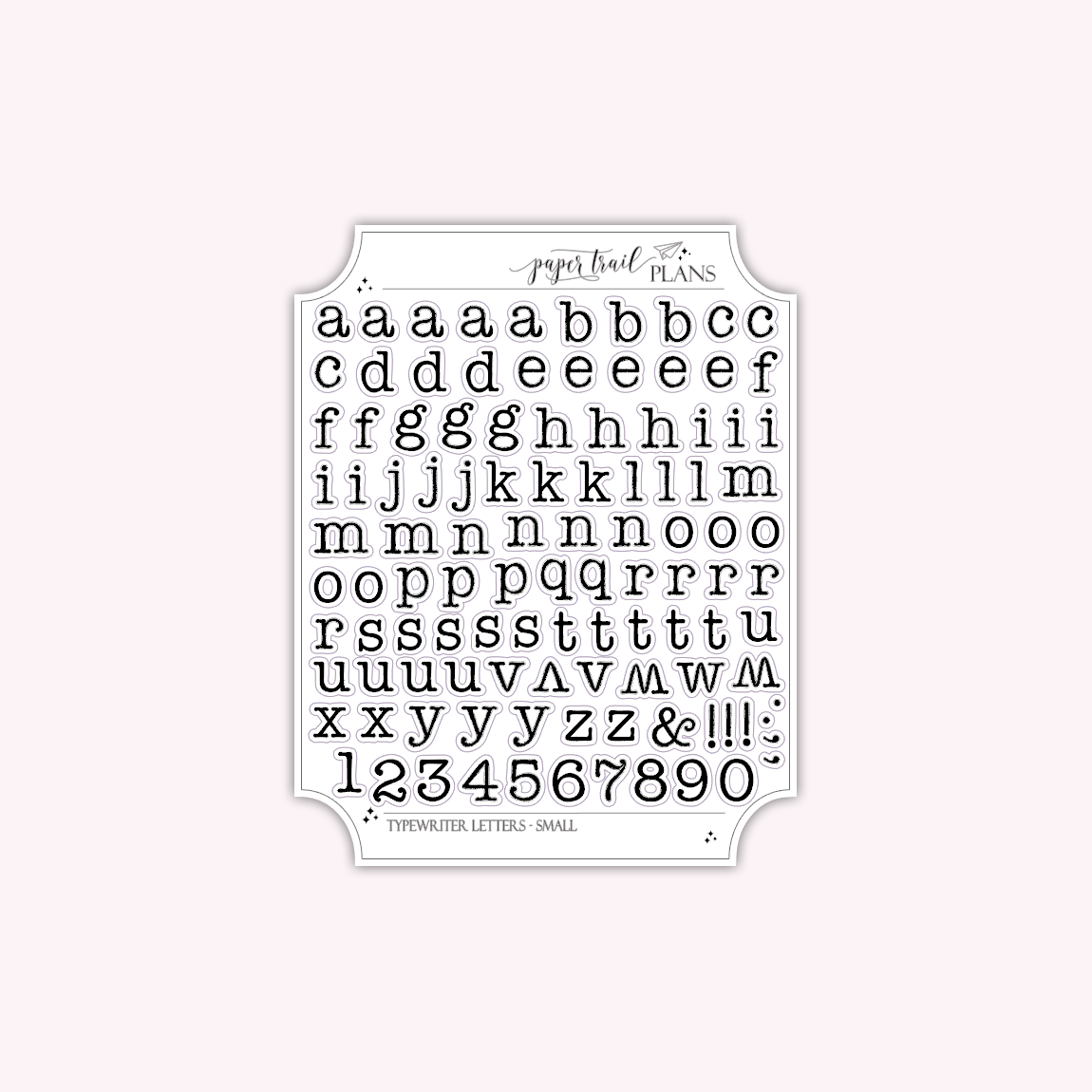 Typewriter Letters - Small – Paper Trail Plans