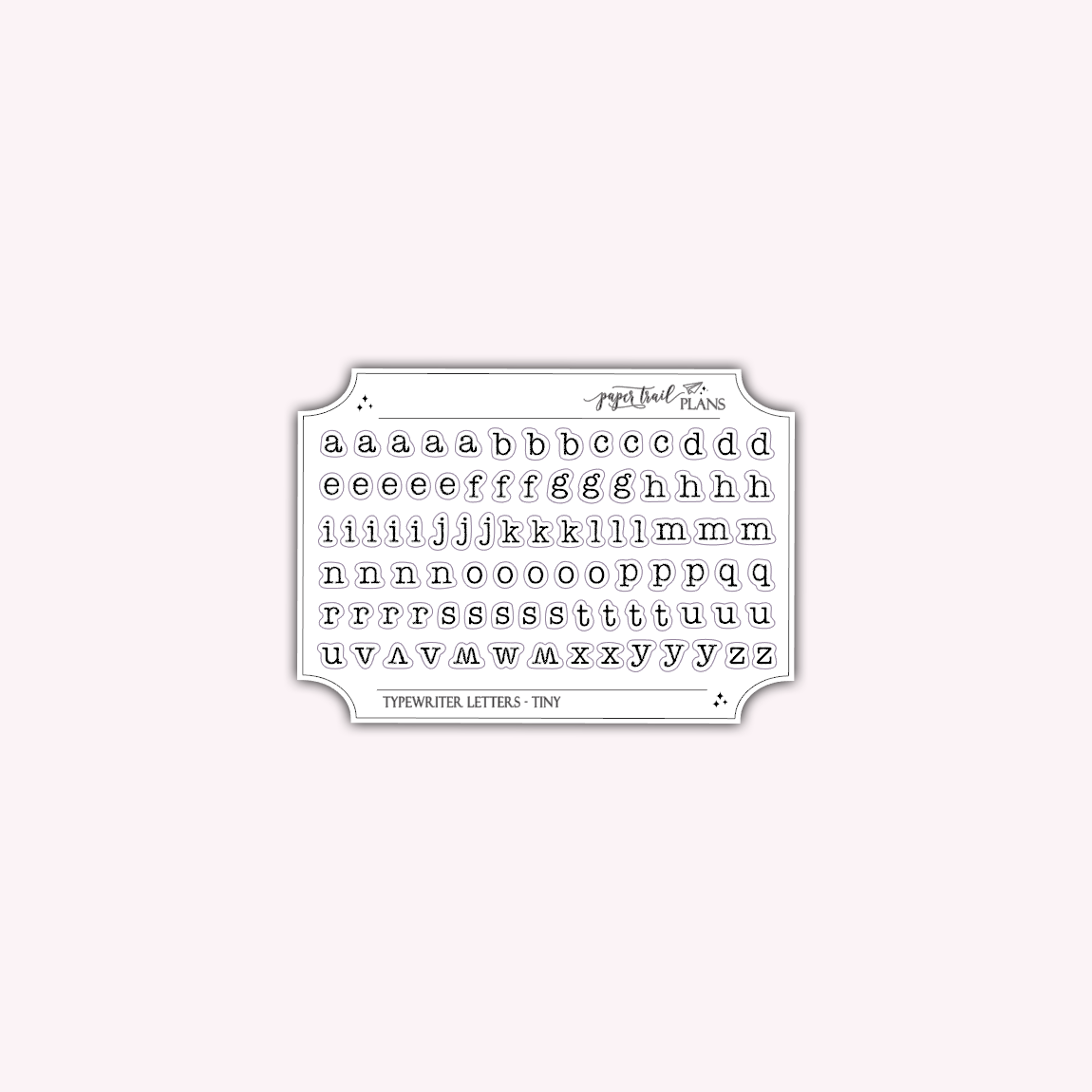 Typewriter Letters - Tiny – Paper Trail Plans