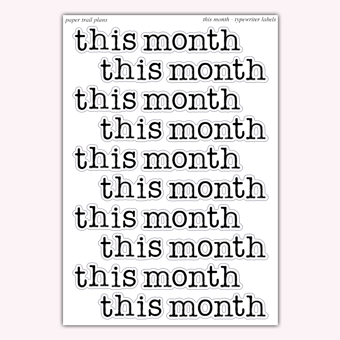 Typewriter Labels - This Month