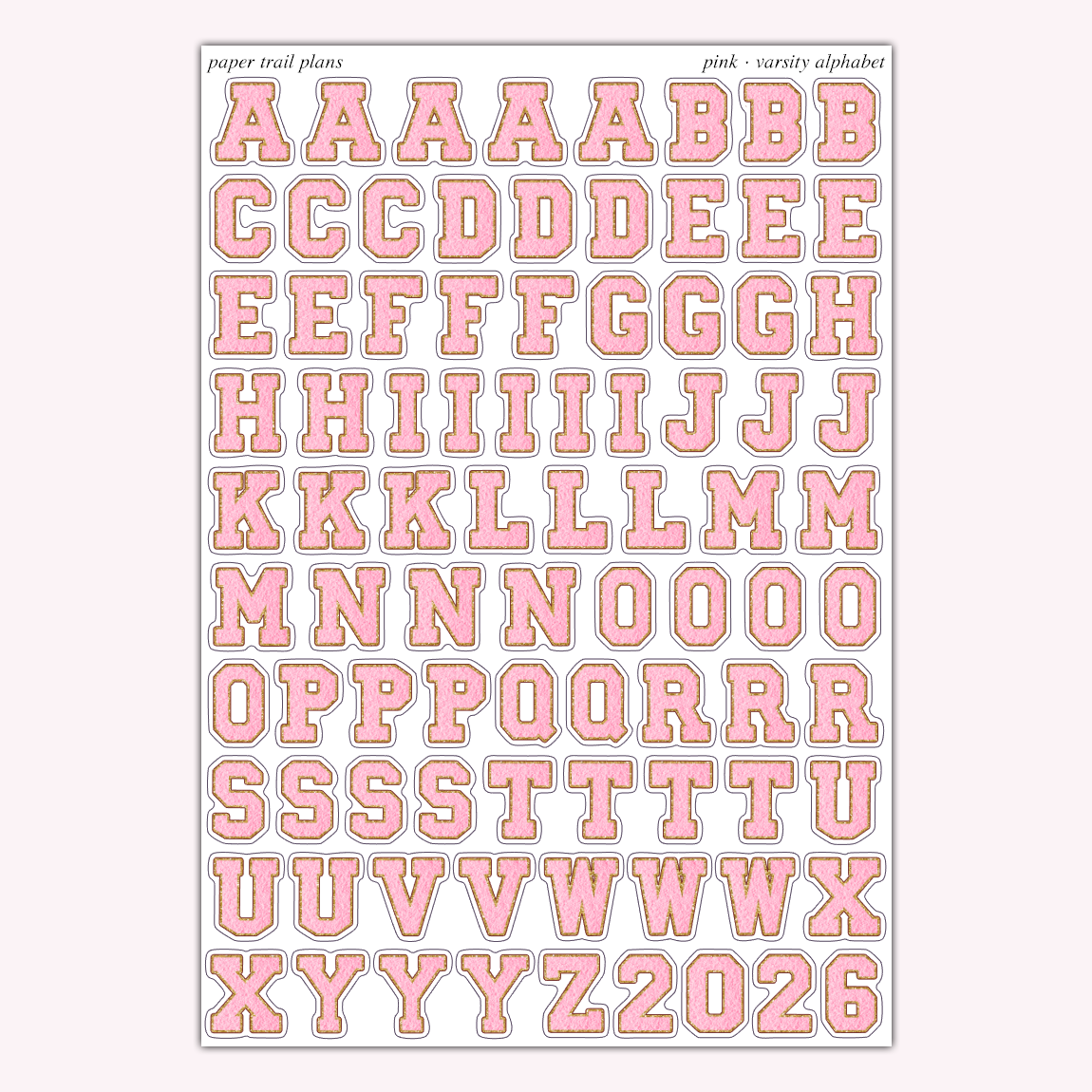 Varsity Alphabet