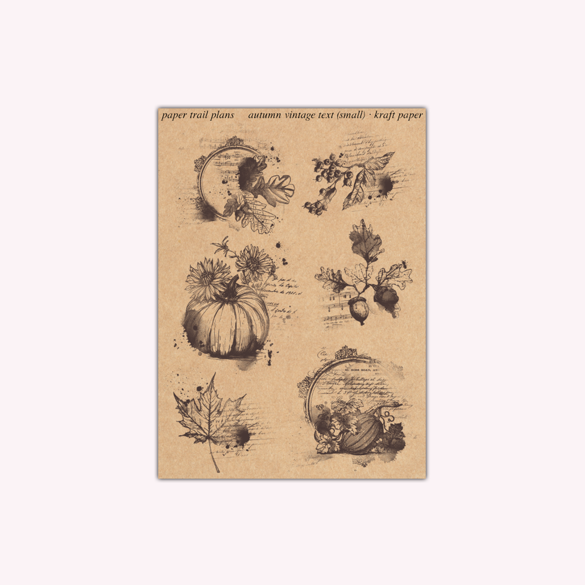 Vintage Autumn Text - Kraft Paper